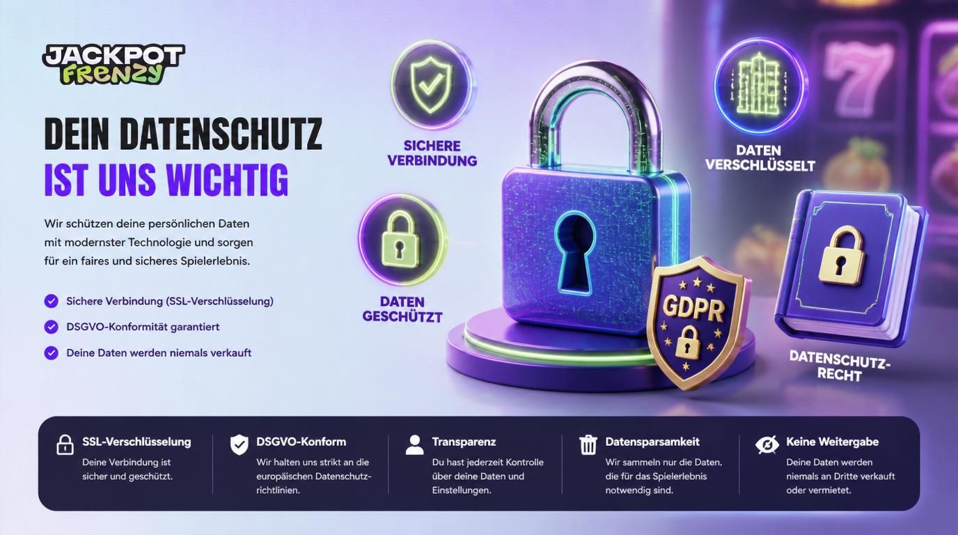 Symbole für Datenschutz und Sicherheit auf Casino Plattform