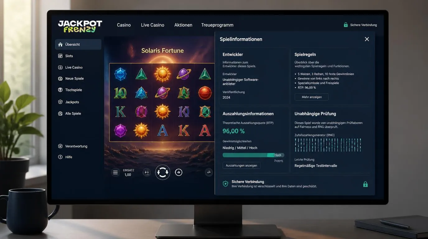 Casino-Kassenbereich mit Sprachwahl, EUR-Währung, Zahlungsmethoden und Schaltfläche für den Live-Chat